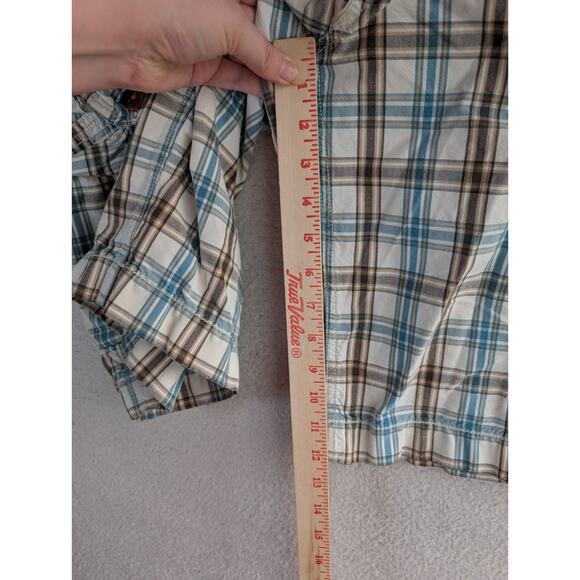 American Eagle Cargo Shorts Mens 28 Plaid Preppy Longer Length - Picture 5 of 12